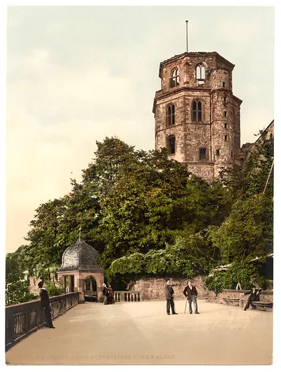 Octagonal Tower and Terrace Heidelberg Baden Germany