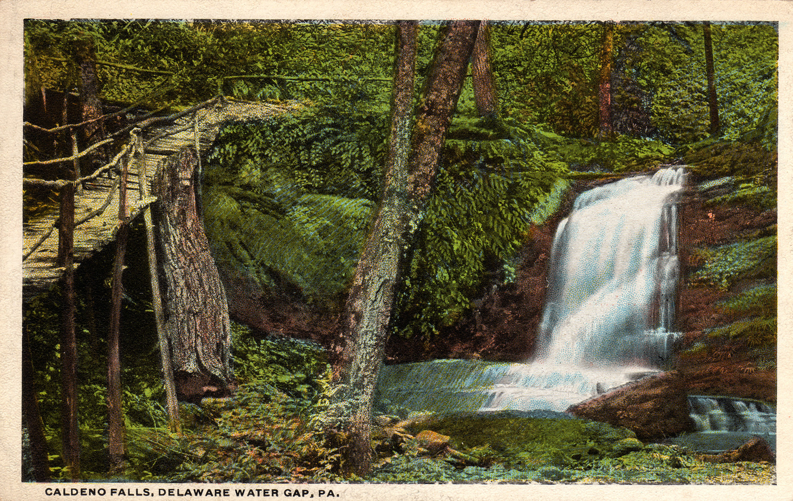 Caldeno Falls, Delaware Water Gap, PA postcard — vintage postcard