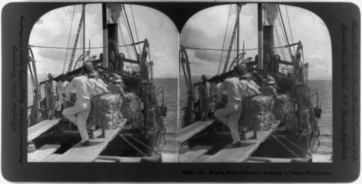 Manila hemp industry, Philippines: Loading a vessel, c1906. — historic photograph