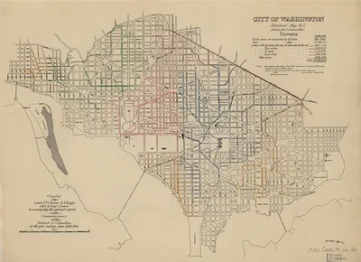City of Washington Statistical Map No. 1, showing the location of the Sewers