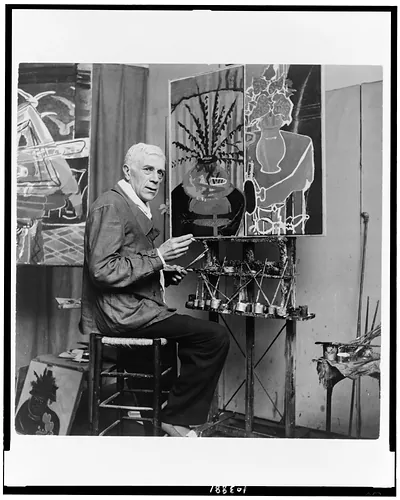 Braque in his Paris studio / Fritz Henle ; Monkmeyer Press Photo Service, New York.