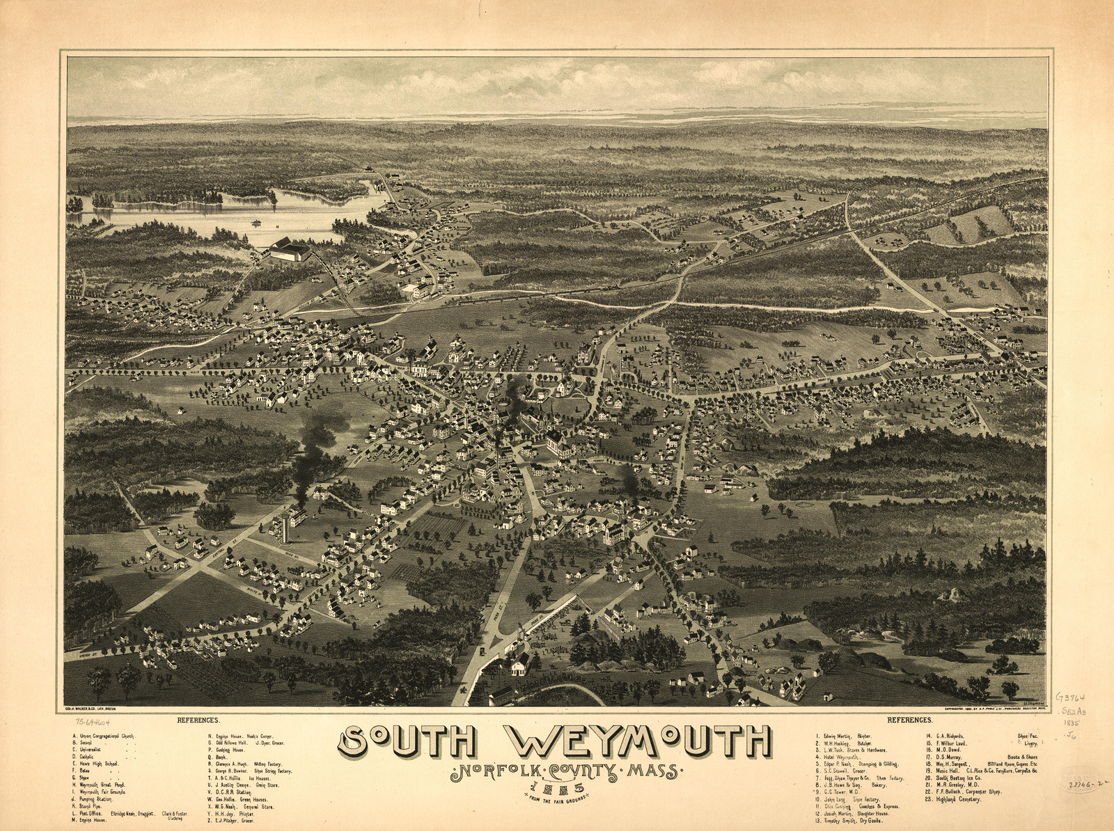 South Weymouth, Massachusetts, 1885, 1885 — antique map