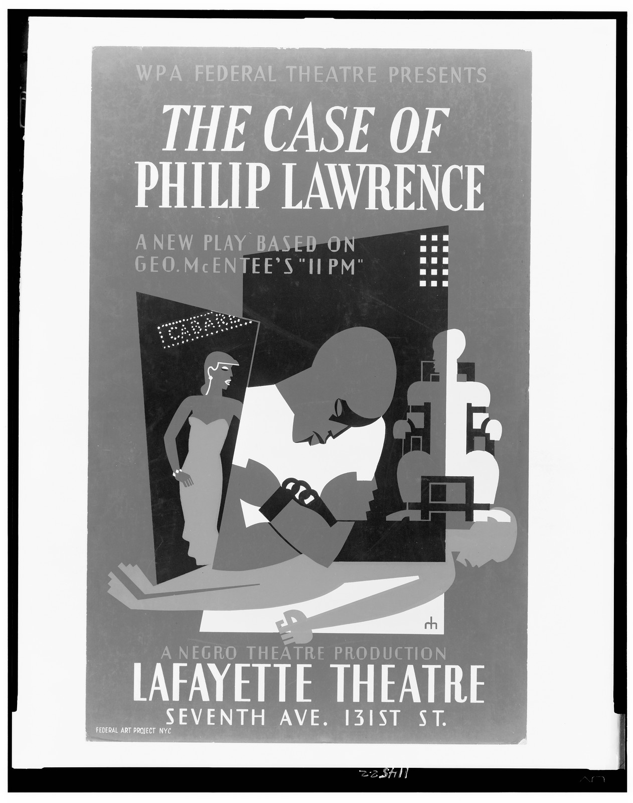 WPA Federal Theatre presents The case of Philip Lawrence A new play based on Geo. McE, 1936 — vintage poster