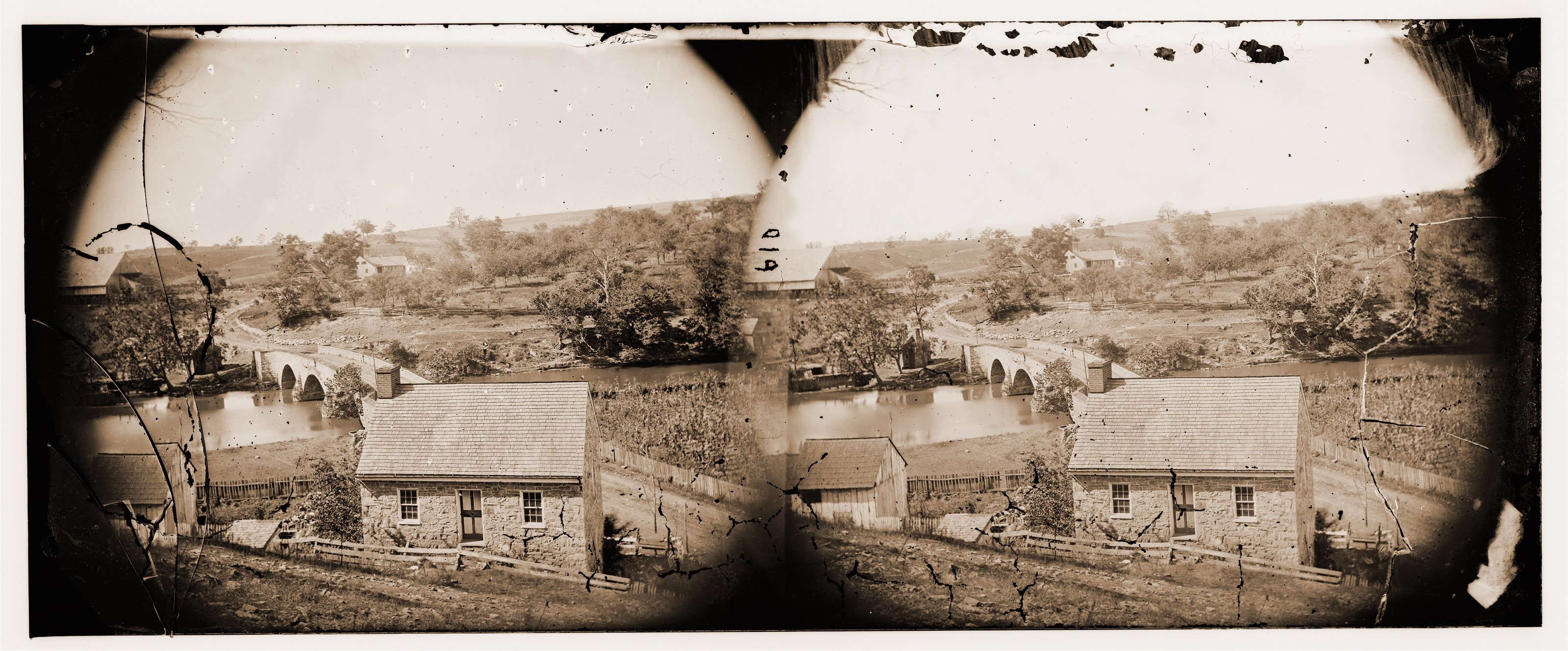 Antietam Maryland. Antietam Bridge eastern view, 1862 — historic photograph