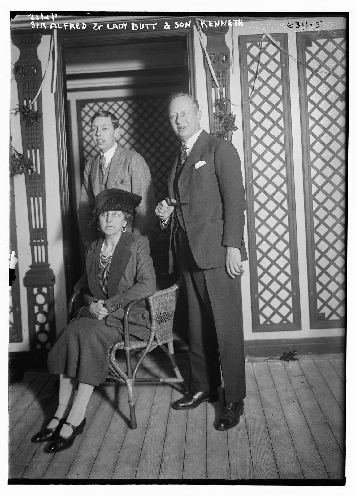 Sir Alfred & Lady Butt & son Kenneth, n/a — historic photograph