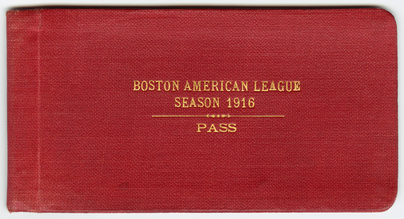Boston American League Season 1916 Pass — historic image