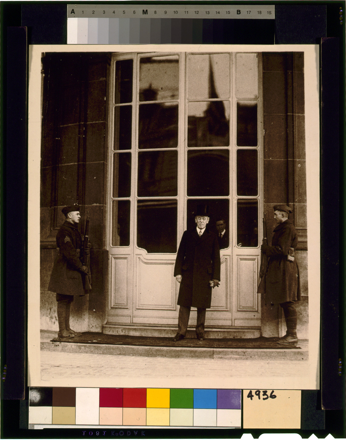 [President Woodrow Wilson, full-length portrait, wearing top hat and overcoat, Paris, January 1919], [1919] — historic photograph