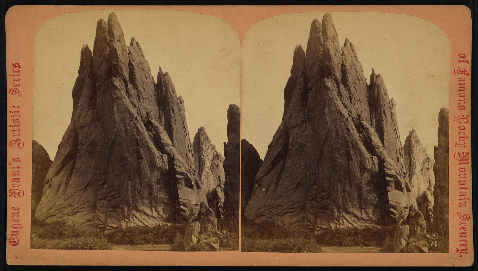 Garden of the Gods located five miles from Colorado Springs - [...]biter Towers 330 ft. high, 1870 — historic photograph