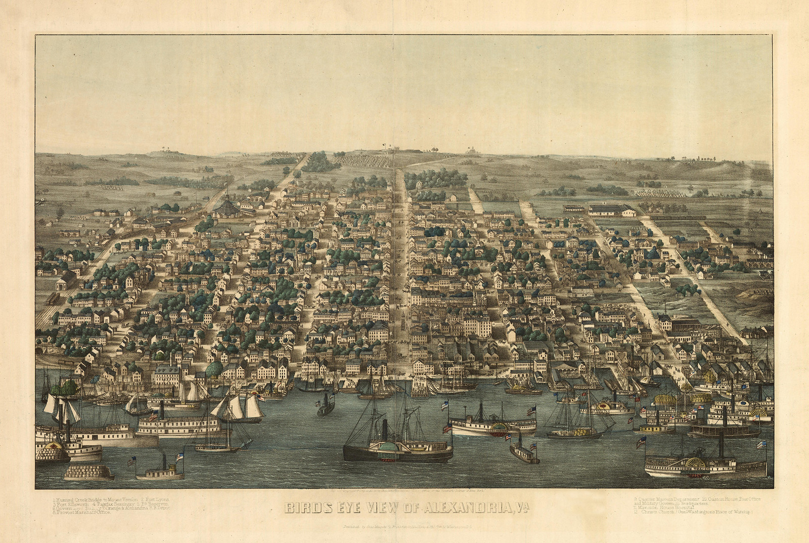 VA Alexandria 1863 MAP, 1863 — antique map