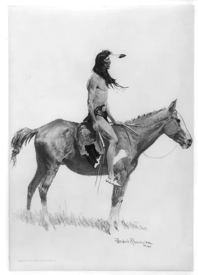 A Sioux chief [on horseback]