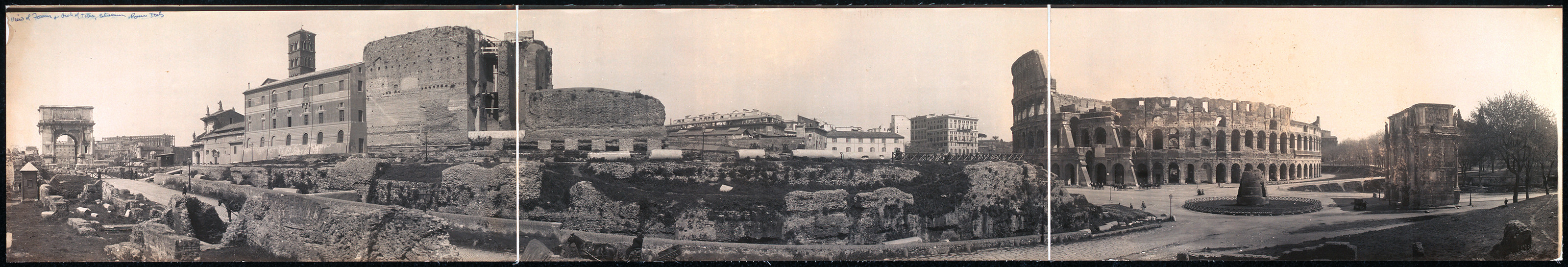 Forum, Arch of Titus, Coliseum, Constantine Arch, Italy, 1909, 1909 — historic image