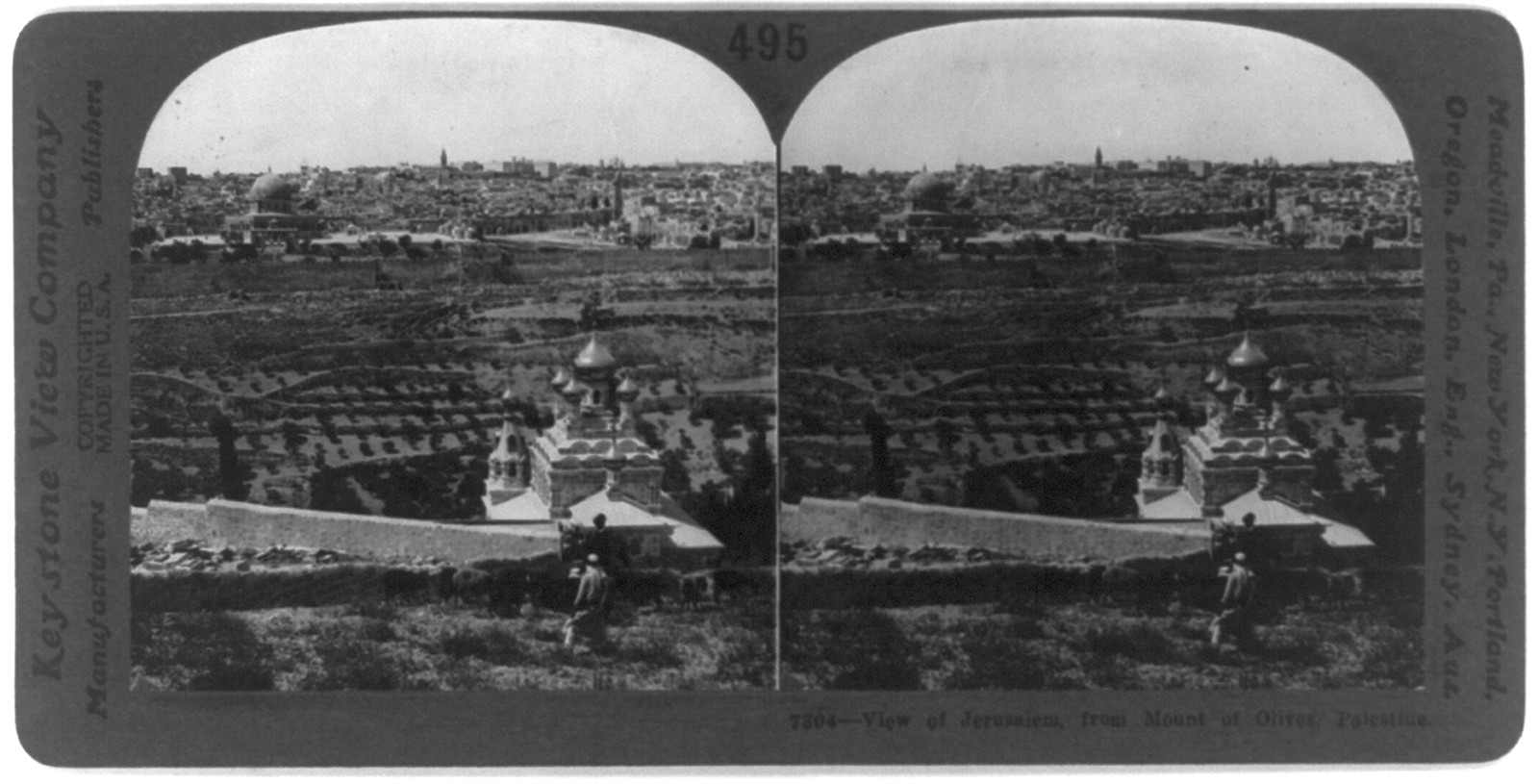 View of Jerusalem from the Mount of Olives Palestine, 1919 — historic photograph