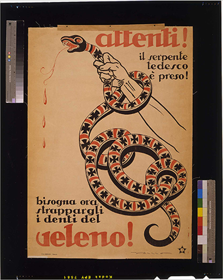Attenti! ...veleno! / Zamo., 1919 — vintage poster