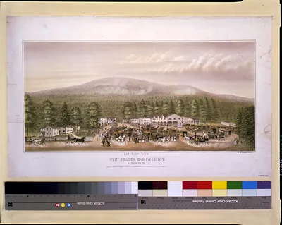 Exterior view of West Branch camp meeting, Clinton Co., Pa. / by W.H. Rease.