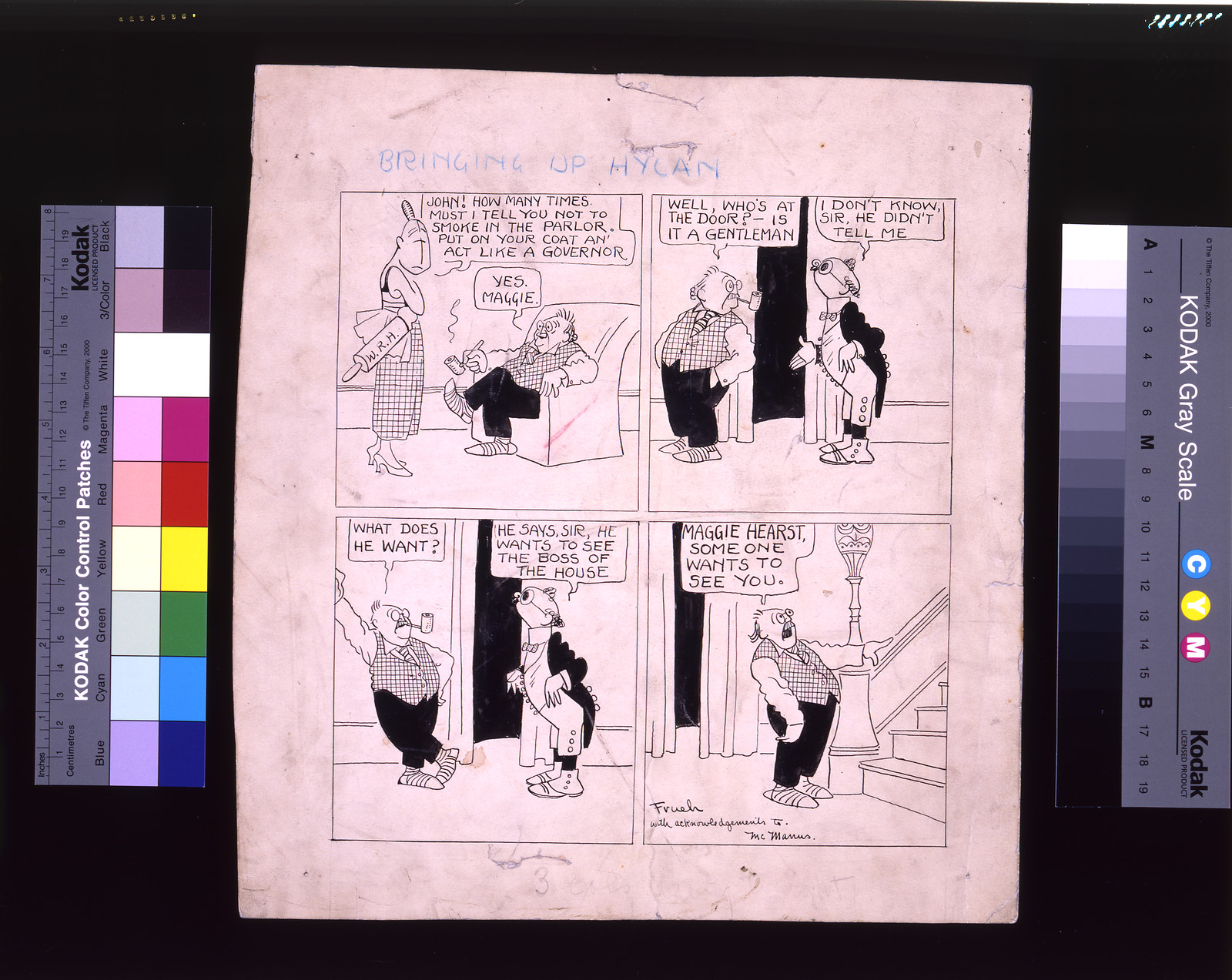 Bringing up Hylan. John! How many times must I tell you not to smoke in the parlor. Put on your coat an' act like a governor, 1924 July 31 [publication date] — historic drawing
