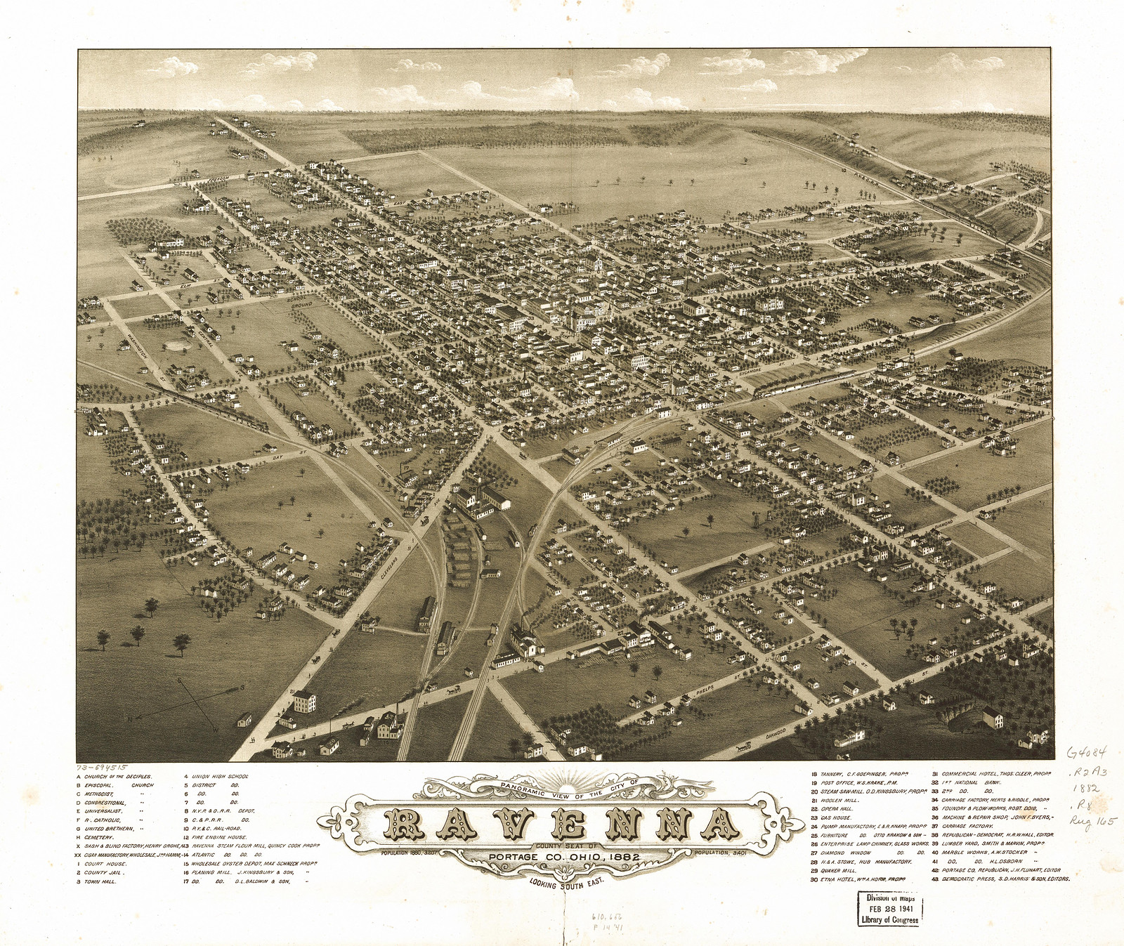 Ravenna, Ohio, 1882, 1882 — antique map