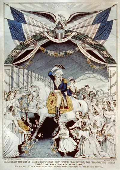 Washington's Reception By The Ladies, On Passing The Bridge At Trenton, N.J., April, 1789 On His Way To Be Inaugurated First President Of The United States