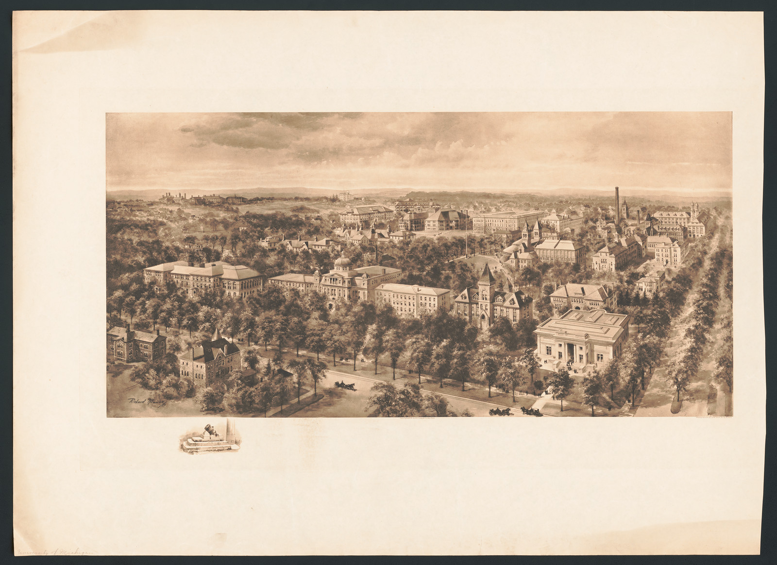 University of Michigan, c1874. — historic print