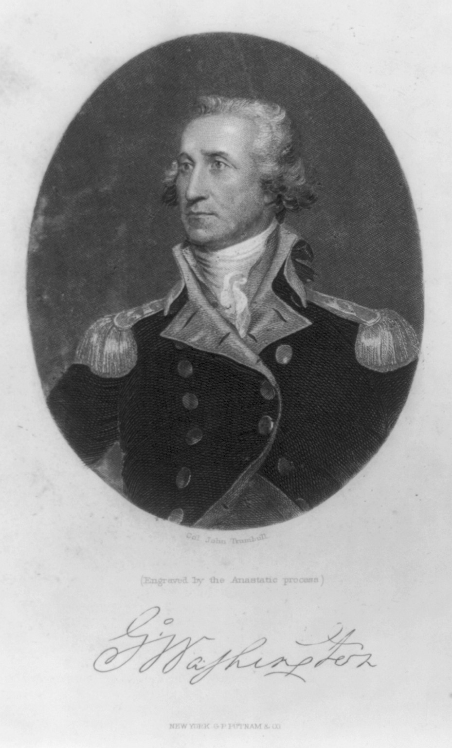 [George Washington, head and shoulders portrait, in uniform, facing left] — antique engraving