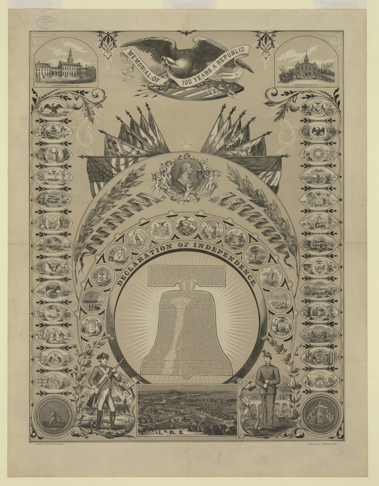 Memorial of 100 Years a Republic, Declaration of Independence — historic image