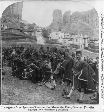 Insurgents from Sparta - guarding the mountain pass, Grecian frontier
