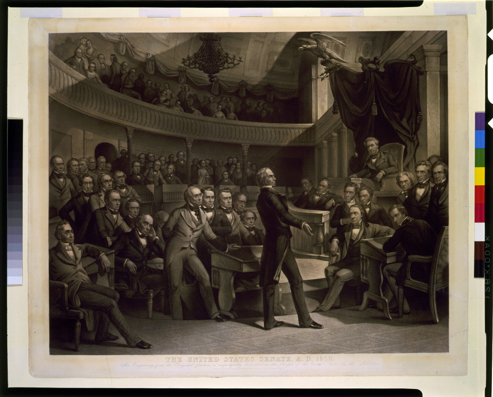 The United States Senate, A.D. 1850 / drawn by P. F. Rothermel ; engraved by R. Whitechurch., Philadelphia, Pa. : John M. Butler and Alfred Long, c1855. — antique engraving