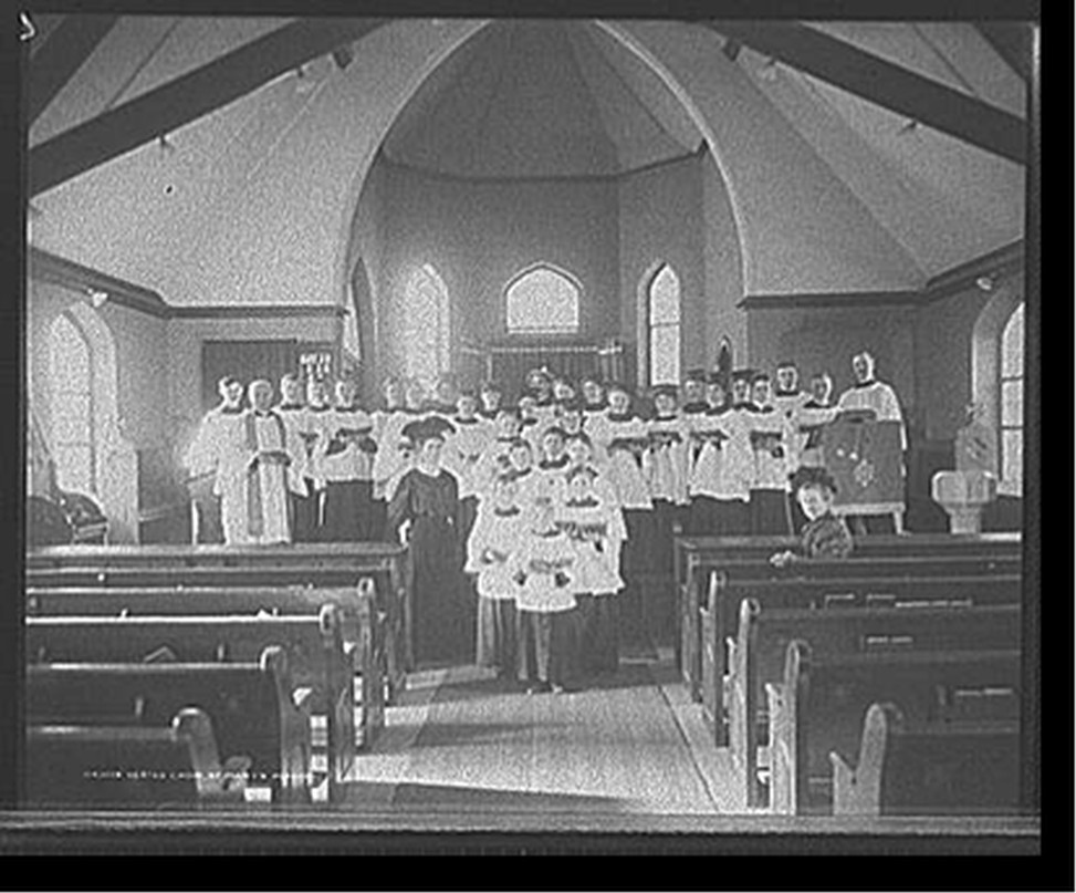 Vested choir, St. Mary's Mission, [Detroit, Mich.], [between 1900 and 1910] — historic photograph