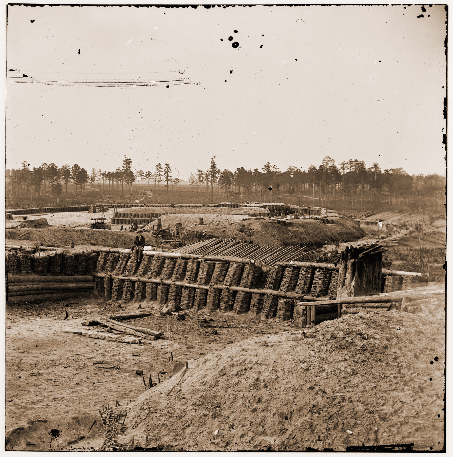 Petersburg Virginia. Interior view of Fort Sedgwick, 1865 — historic photograph