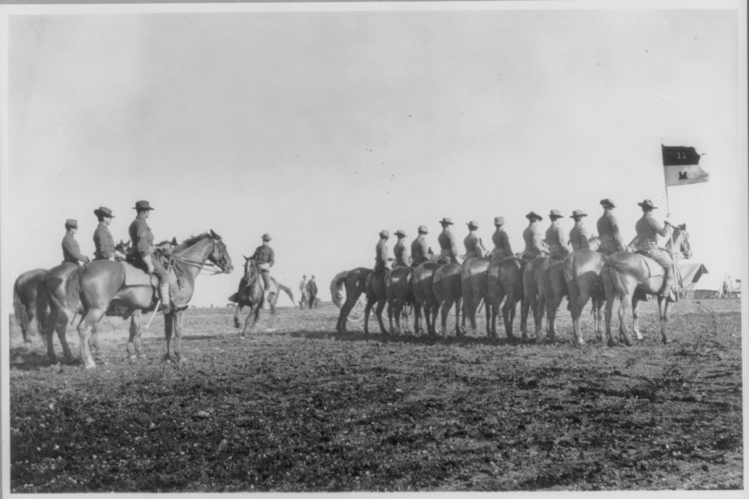 Fort Sam Houston, Tex., 1911-1912: Co. M, 11th Cavalry; lined up, [between 1911 and 1912] — historic photograph