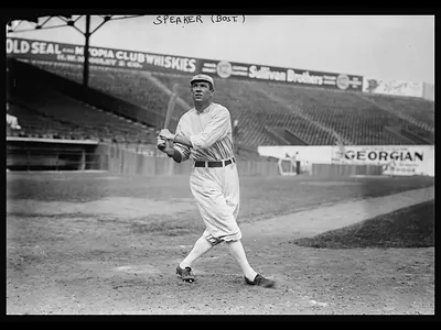 Tris Speaker (Bost.) batting in a ballpark
