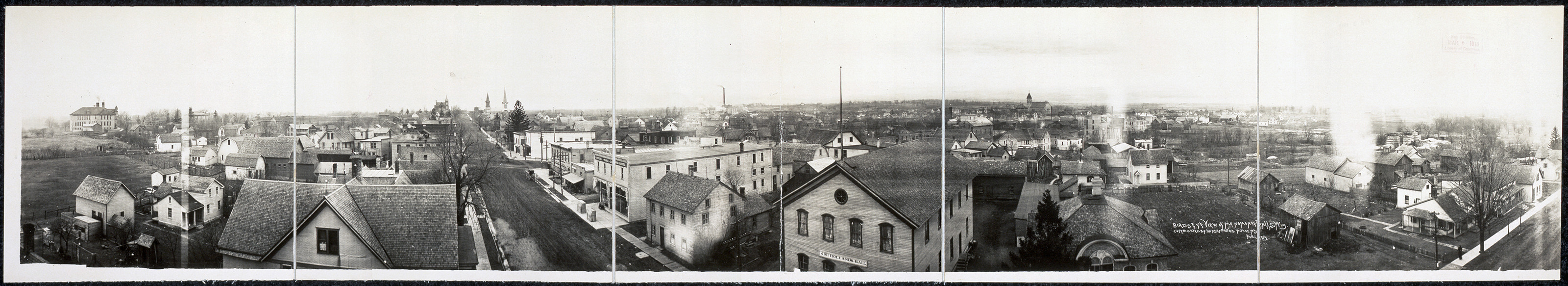 Birds eye view of Menomonee Falls, Wisconsin, 1913, 1913 — historic image