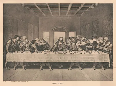 Lord's Supper, engraved religious print