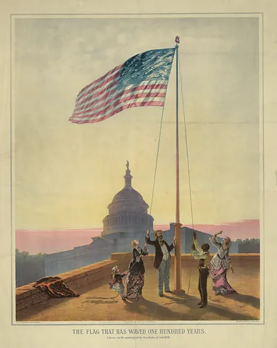 8. The Flag That Has Waved One Hundred Years--A Scene On The Morning Of The Fourth Day Of July 1876