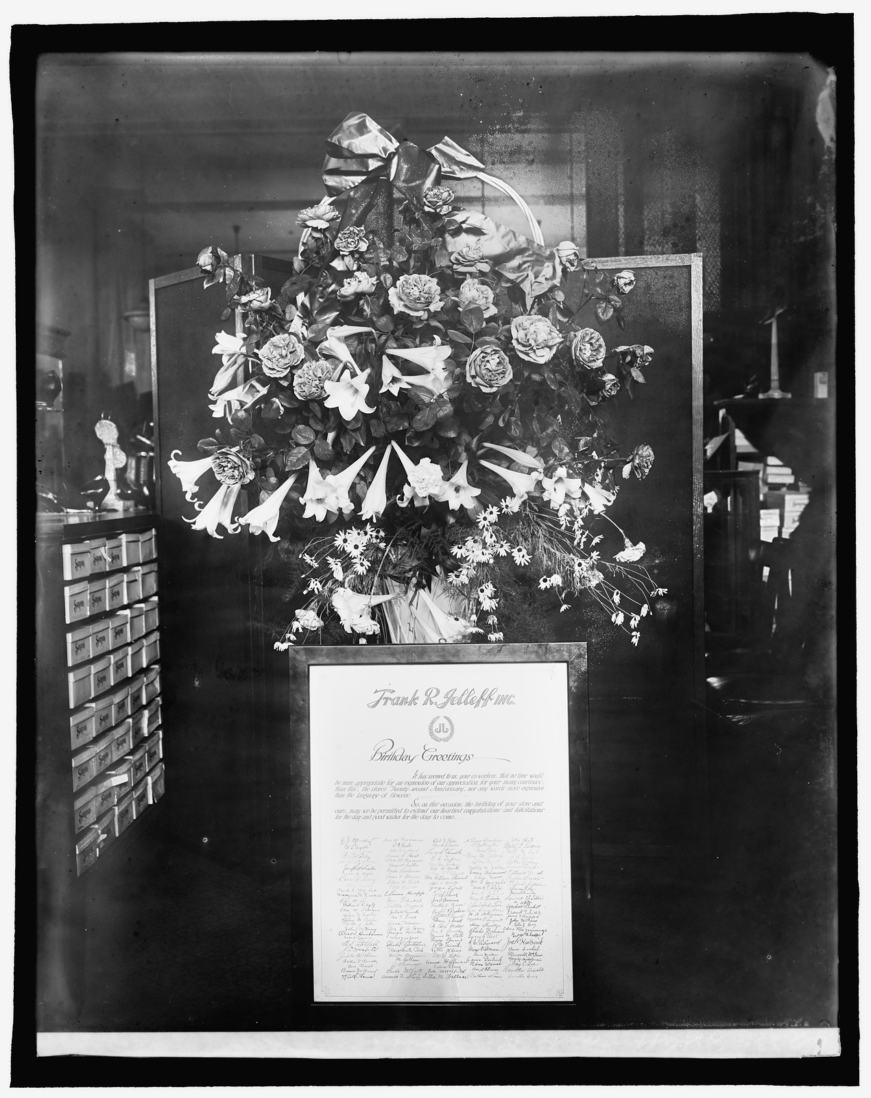 Jelleff, Frank R. flowers, [1919 or 1920] — historic photograph