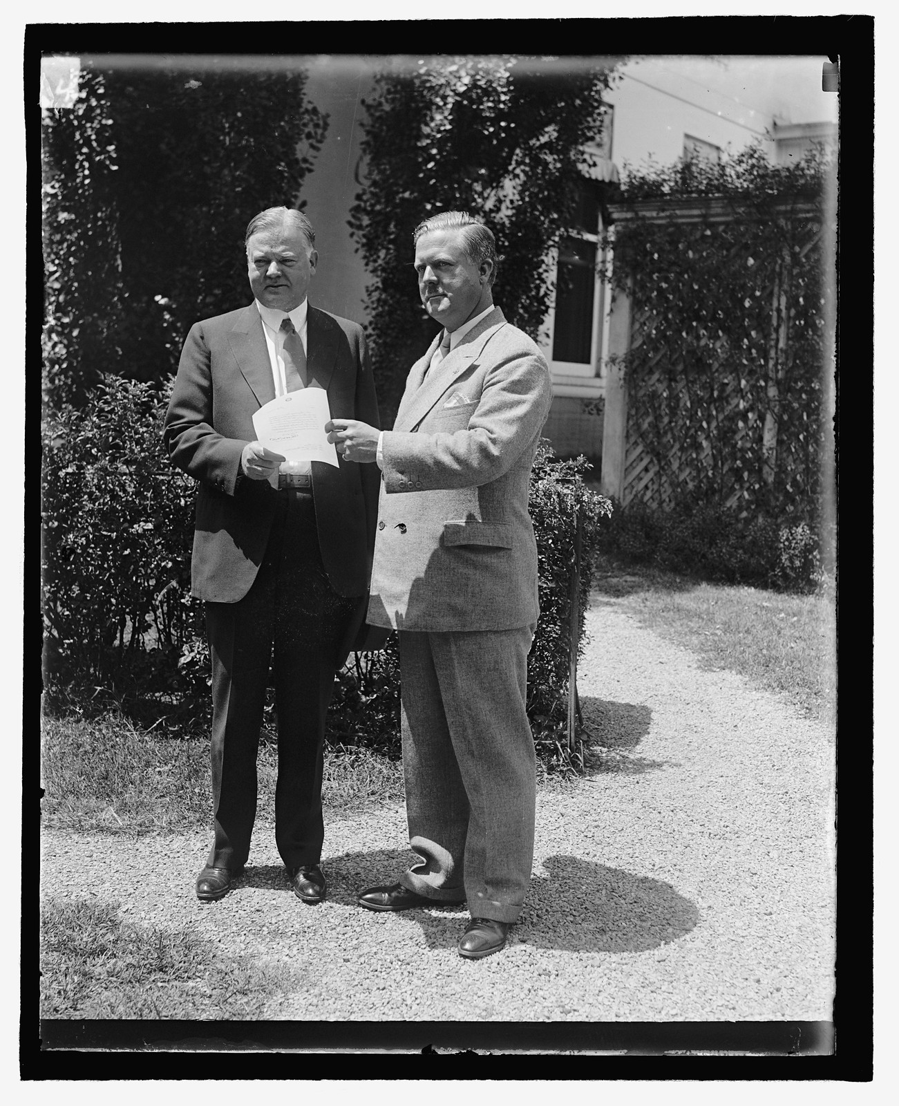 Hoover & Col. John Thomas Taylor, 7/17/29, [19]29 July 17. — historic photograph