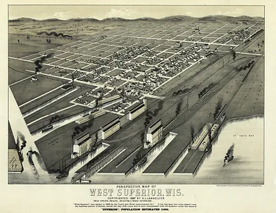WI West Superior 1887 MAP