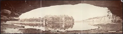 Overhanging rock, Wisconsin Dells, 1899
