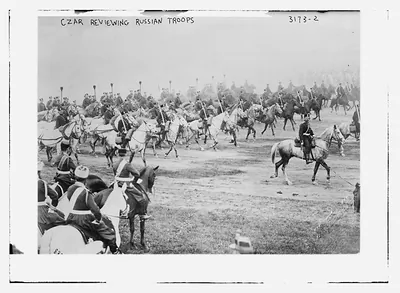 Czar reviewing Russian troops