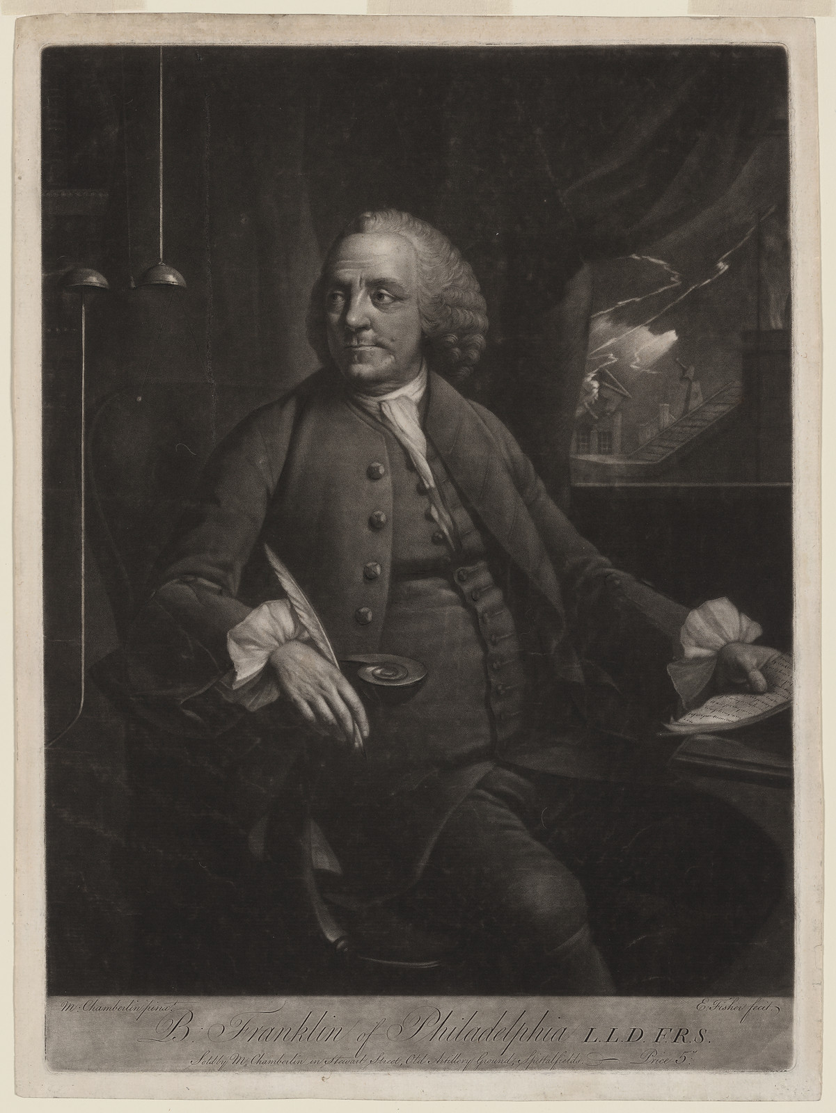 B. Franklin of Philadelphia LL.D F.R.S. — historic image