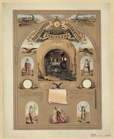 Brotherhood of Locomotive Engineers Record certificate