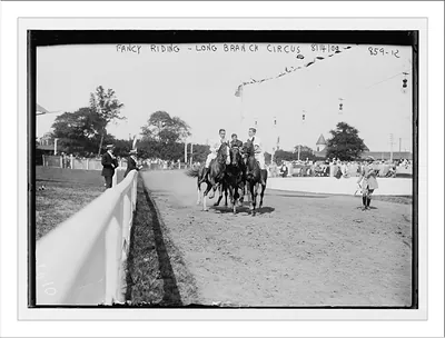 Show horse-back riders, Society Circus, Long Branch