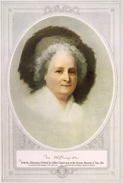 Martha Washington (1731-1802) Reproduction Of Gilbert Stuart Painting