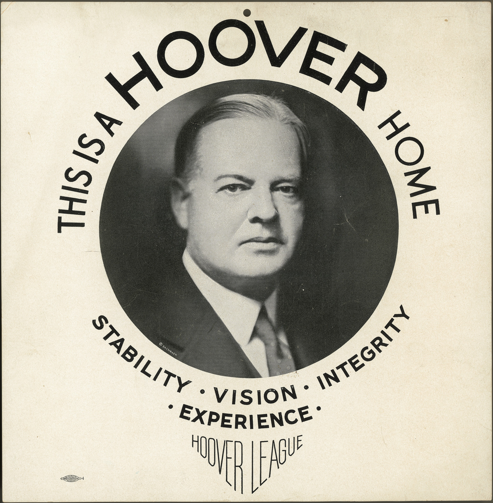 This Is a Hoover Home campaign card with portrait — historic image