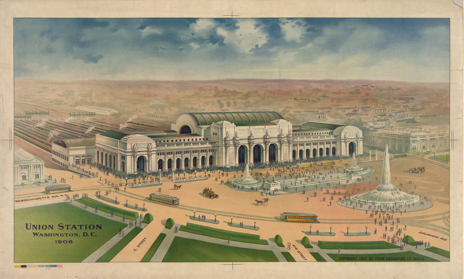 Union Station, Washington, D.C., 1906 bird's-eye view — historic image