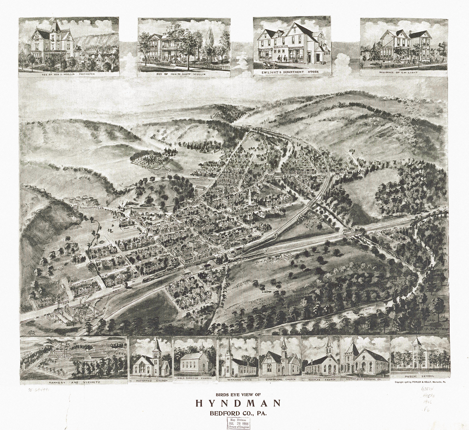 Hyndman, Pennsylvania, 1906, 1906 — antique map
