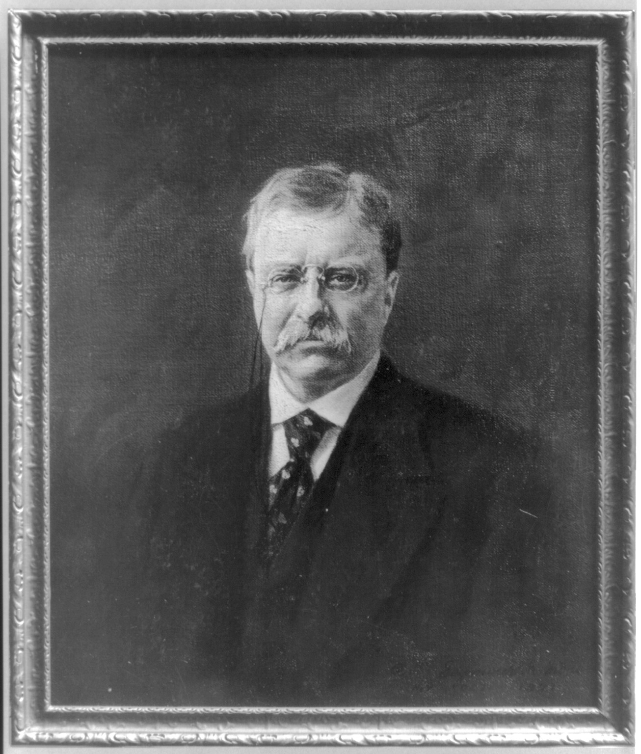 [Theodore Roosevelt, head and shoulders portrait, facing slightly left] — historic photograph