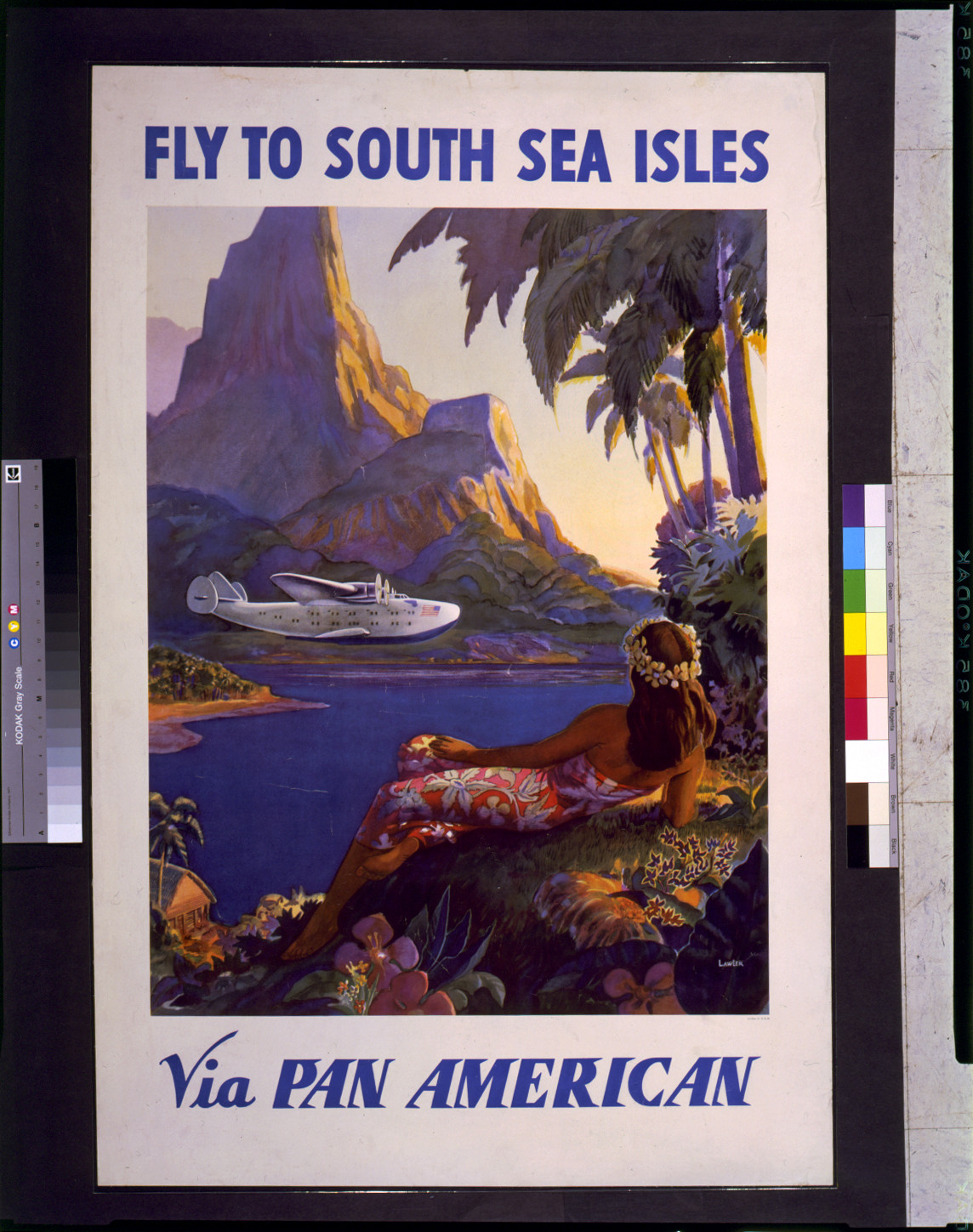 Fly to South Sea isles via Pan American / Lawler., [1938(?)] — vintage poster