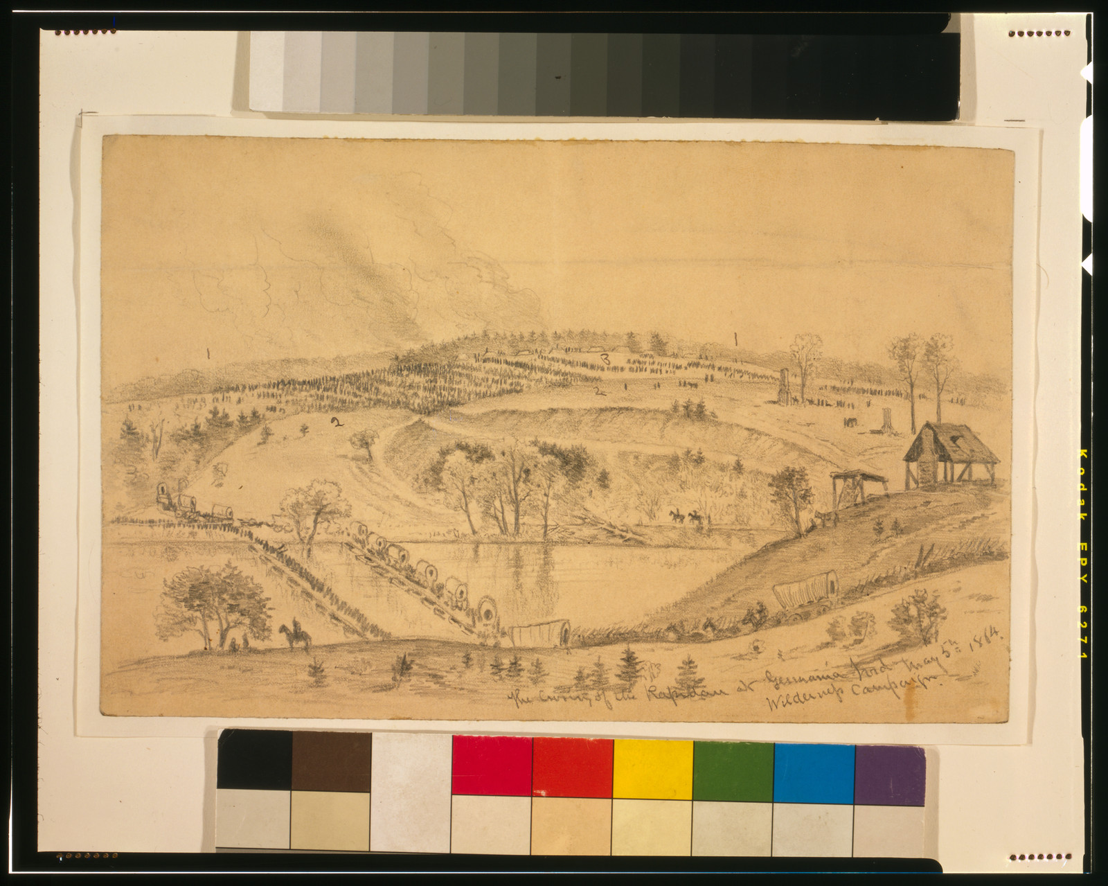 The crossing of the Rapidan at Germanna Ford, May 5, 1864--Wilderness campaign, 1864 May 5. — historic drawing
