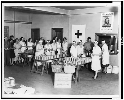 Red Cross relief work for the unemployed functioning as a chapter activity in 47 states