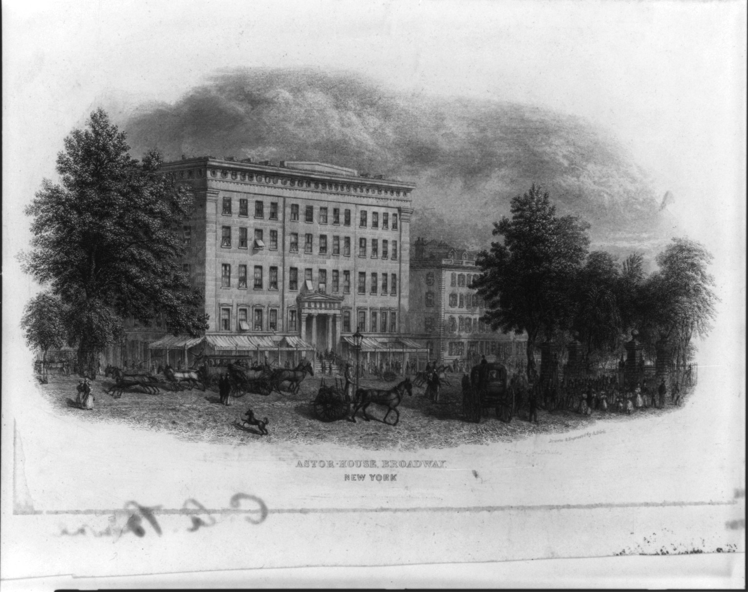 Astor-house Broadway. New York, [no date recorded on shelflist card] — historic print